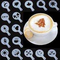 ราคา แผ่นรองโรยผงโกโก้ แผ่นแต่งหน้ากาแฟ แผ่นลาเต้อาร์ต เซต 16 ชิ้น (9085846908)