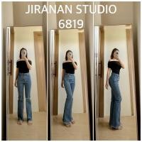 ราคา ✨6819✨กางเกงยีนส์ทรงขาม้า แต่งขาด 1 ข้าง เอวสูง JIRANAN STUDIO (25106154999)