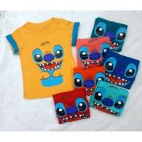 ราคา เสื้อยืดเด็กแขนเบิ้ล สกรีนลายสติช (67209646)