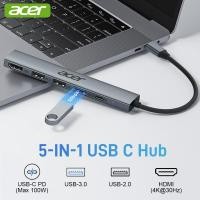 ราคา Acer Usb C Hub 4K HDMI 5 in 1 Usb Hub 100W USbC อะแดปเตอร์มัลติฟังก์ชั่นสําหรับ MacBook Pro/Air, iPad Pro, iMac, iPhone (41713112589)