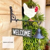 ราคา ระฆังแม่ไก่ ป้าย Welcome แขวนติดผนัง อุปกรณ์ตกแต่งผนัง สไตล์วินเทจ (5060323581)
