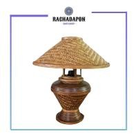 ราคา [ ขายดี ] โคมไฟสานไม้ไผ่ โคมไฟทรงแจกันสาน lamp (4741500727)