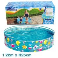 ราคา สระน้ำ สระน้ำขอบตั้ง Bestway ไม่ต้องสูบลม ใส่น้ำแล้วเล่นได้เลย 4 ฟุต 122x25cm คละลาย คละสี-P (4843508073)