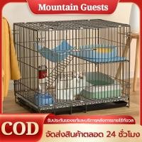 ราคา กรงแมว 2 ชั้น กรงแมวพับได้ กรงแมวสองชั้น กรงสัตว์เลี้ยง คอกแมว มีล้อ เหมาะสำหรับแมว, กระต่าย, และ สุนัข (27151796545)