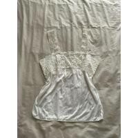 ราคา ✨ เสื้อสายเดี่ยวแต่งอกลูกไม้ แต่งสายลูกไม้สีขาว (24635757547)