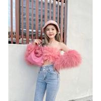 ราคา พร้อส่ง!!!!! เสื้อปาดไหล่ขนมิ้ง ขนเฟอร์ แขนถอดแยกได้ (22344504105)