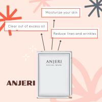ราคา แผ่นมาสก์หน้า ANJERI FACIAL MASK สูตรสีเงิน แบบ 2 ซอง ราคา90 บาท (14546372149)