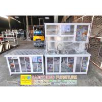 ราคา ชุดตู้ครัวสำเร็จรูป ตู้ครัวอลูมิเนียม อ่าง 2 หลุม ขนาด 150 ซม. พร้อมกับ ตู้เคาน์เตอร์ ขนาด 120 ซม. (23048675624)