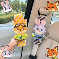 ราคา Disney Zootopia Judy & Nick แผ่นรองเข็มขัดนิรภัยในรถยนต์,ตัวป้องกันไหล่เข็มขัดนิรภัยฝาครอบมือจับ,อุปกรณ์ตกแต่งภายในรถสัตว์น่ารักสําหรับเด็ก Universal Fit (52203221472)