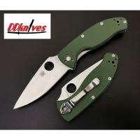 ราคา มีดพับ Spyderco Tenacious Folding Knife Satin Plain Blade, Green G10 Handles (C122GPGR) (41312115406)