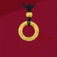 ราคา เวียดนามทรายทอง Ruyi Gold Hoop จี้ผู้ชายผู้หญิงวิธีโบราณปลอดภัยหัวเข็มขัดสร้อยคอทองแดง Gold-Plated มงคล Cloud วงกลมจี้ (45105168914)