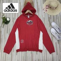 ราคา เสื้อฮู้ด Adida s แท้มือสอง สีแดง ผ้าฝ้าย นุ่ม ไซส์ใหญ่ อก 53" (26406963332)