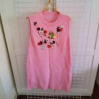 ราคา เครสผ้ายืด สีชมพู ตกแต่งลายด้านหน้า มือสอง (7722381032)