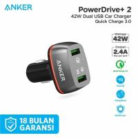 ราคา Anker Fast Charging 42W Powerdrive+2 Dual USB Port Car Charger - A2224 (41202897550)