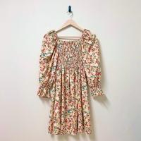 ราคา ส่งต่อ เดรสลายดอก แขนตุ๊กตา (24619099113)