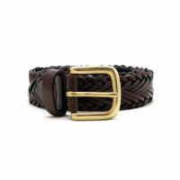 ราคา Brown Stone เข็มขัดหนังแท้ Braid Belt Solid Brass – Brandy Brown (1484599445)