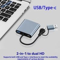 ราคา BMType-C ถึง Dual-เข้ากันได้กับ 4-In-1 Docking Station USB HUB รองรับหน้าจอ 4K Projection Display Docking Station (54304129955)
