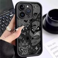 ราคา เหมาะสำหรับ IPhone XR X XS Max 6 6S 6Plus Plus 7 8 SE 2020 2022 กรณีโทรศัพท์ที่ดูดีเคส Artistic Black Graffiti (27118820424)