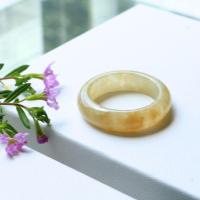 ราคา แหวนหยกเกลี้ยงเหลืองน้ำผึ้งเนื้อแก้ว size 54 mm งานหยกพม่าแท้สีธรรมชาติ (42965195145)