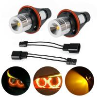 ราคา 8000K Amber LED Angel Eye Marker Halo Light Bulbs Lamps for -BMW E39 E53 E60 E63 E64 E66 E87 5 6 7 (55204377409)