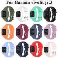 ราคา Band+เคสสําหรับ Garmin Vivofit Jr. สายรัดข้อมือซิลิโคนแบบสปอร์ตแบบนุ่ม 3 สายเข้ากันได้กับ Garmin Fit JR3 ปรับได้ (28921610483)