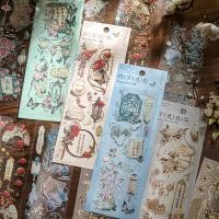 ราคา 3 แผ่น Vintage 3D นูน Bronzing สติกเกอร์สําหรับ Journals, Scrapbook และ Daily Planners ตกแต่ง DIY หัตถกรรม (27319916207)