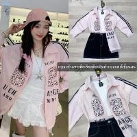 ราคา งานป้าย Pairy Tale เซต2ชิ้น เสื้อครอปแขนสั้น กระโปรงยีนส์ชายแต่งลูกไม้ เสื้อคลุมแขนยาวแต่งแถบ (28362407889)