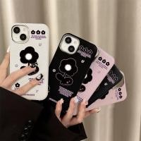 ราคา CODที่ไทย เคสสำหรับไอโฟน15 ดอกไม้ลายดำชมพู เคสมือถือแบบพื้นผิวหนัง For IPhone17 16 15 13 11Pro 8 7 6Plus Max XS XR SE2/3 (50852749645)