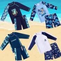 ราคา ชุดเด็กสองชิ้น พิมาย เสื้อแขนยาว + ชุดว่ายน้ำสั้นสำหรับเด็กผู้ชาย ขนาด 3-11 ปี (45605566927)