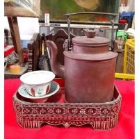 ราคา ปั้นชาทรงกระบอก หย่างถัง ป้านชาจีนเก่า กาน้ำชาจีนโบราณ ป้านชาอี๋ซิง จื่อซา ใบใหญ่ (48804022852)