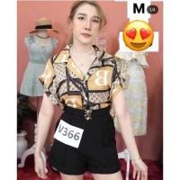 ราคา (m) ชุดเข้าเซตผู้หญิง ชุดเซตกางเกงขาสั้น เสื้อเชิ้ตแขนสั้น+กางเกงขาสั้น ลาย BB งานป้าย mariya (19251375118)