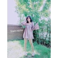 ราคา มินิเดรสแขนยาวพองจั๊ม (16279983012)