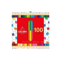 ราคา สีไม้คอลลีน Colleen Colored Pencils รุ่น # 787 สองหัว แท่งเหลี่ยม 50 แท่ง 100 สี (41964507114)