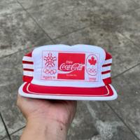 ราคา Vintage Coca-Cola Calgary 1988 Olympics Snapback Trucker Hat Three Stripe Red (41908353512)