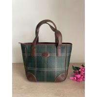 ราคา Bean Pole แท้ทรงTote bag ไซส์ Mini หนังแคนวาส หูจับและฐานกระเป๋าหนังแท้ ด้านในสะอาด มือสองสภาพสวย (29801431366)