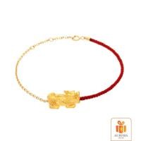 ราคา AURORA กำไลข้อมือปี่เซี้ยะ ทองแท้ 99.9% โซ่ทองแท้ เชือกแดง วัตถุมงคลเรียกทรัพย์ จากฮ่องกง *ของแท้* (2278123250)