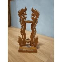 ราคา ที่เสียบตาลปัตร ขาตั้ง งานไม้สักแท้ รุปพญานาค (23084292264)