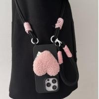 ราคา หรูหรา กระเป๋าสะพายข้าง เชือกเส้นเล็กสายคล้องแบบพกพาข้อมือสร้อยข้อมือหัวใจยึดสีชมพูกรณีเข้ากันได้สําหรับ ไอโฟน 15มือโปร 14 13 12 11สร้อยข้อมือโซ่ฝา (28000539128)