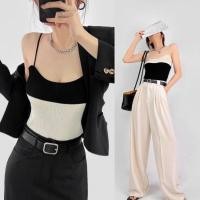 ราคา เสื้อสายเดี่ยว ทูโทน ไหมพรม ผ้าไหมพรมร่อง (23770873956)