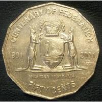 ราคา ออสเตรเลีย (Australia), ปี 2001, 50 Cents,100th Anniversary of Federation - Western Australia (12975118442)