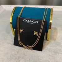 ราคา coach สร้อยคอ+ต่างหู รถม้า สีทอง งานสวย แท้ 100% (19222208978)