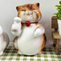 ราคา แมวกวัก แมวนําโชค Lucky Cat ตุ๊กตาแมวกวัก รูปปั้นแมว ขนาด 8 นิ้ว เซรามิค ทนทาน แมวกวักแต่งร้าน มงคล เรียกทรัพย์ (24626453461)