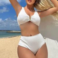 ราคา [BKN2508] <AU> BLACK/WHITE V-NECK BIKINI SET (HIGH RISE) (41313495906)