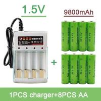 ราคา ♎ Aabattery แบตเตอรี่แบบชาร์จไฟได้ 1.5V Aa9800mah พร้อมชาร์จแบ (25480012120)