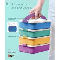 ราคา Tupperware ปิ่นโตคลิ้กทรงสี่เหลี่ยม 4 ชั้น (10669085049)