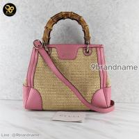 ราคา Gucci Bamboo Small Shopper Handbag Shoulder Bag Straw Leather Natural Pink มือสอง ก่อนสั่งซื้อทักแชทก่อนนะคะ (46005090779)