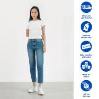 ราคา Mom Jeans Womens Baggy Slim Fit Blue Washed Rede - VNXK Jeans (M-02B) (25577953233)