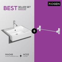 ราคา MOGEN อ่างล้างหน้าฝังครึ่งเคาน์เตอร์ สีขาว รุ่น MA048 (25385906295)
