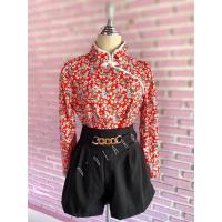 ราคา กี่เพ้า เสื้อคอจีน ลายดอก แขนยาว สำหรับตรุษจีน (9612789660)