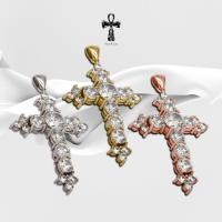 ราคา จี้กางเขนเงินแท้ S925 เพชรสวิต (CZ) เหลี่ยม H&A ชุบทองคำขาว / ชุบทองคำ 18K / ชุบโรสโกลด์ แฮนด์เมด TP016CZ Troy & Co. (27703541797)